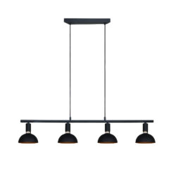 Lámpara de suspender ARNEB II - 4 luces E27 - Acabado negro / dorado
