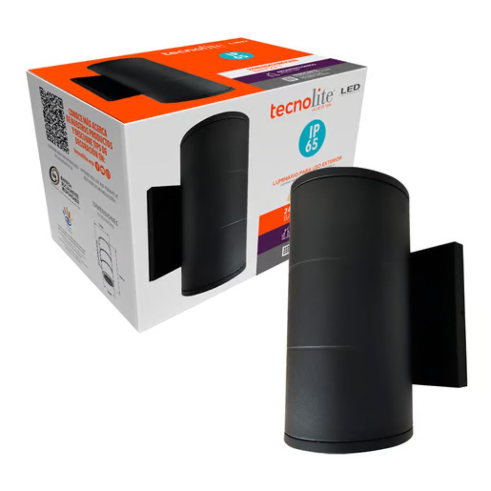 Lámpara de pared exterior - LED Integrado - 24W - Luz cálida - Acabado negro 3 Lámpara de pared exterior - LED Integrado - 24W - Luz cálida - Acabado negro - Imagen 3