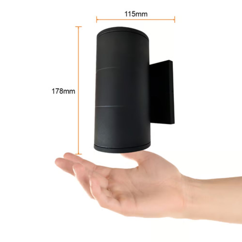 Lámpara de pared exterior - LED Integrado - 24W - Luz cálida - Acabado negro 5 Lámpara de pared exterior - LED Integrado - 24W - Luz cálida - Acabado negro - Imagen 5