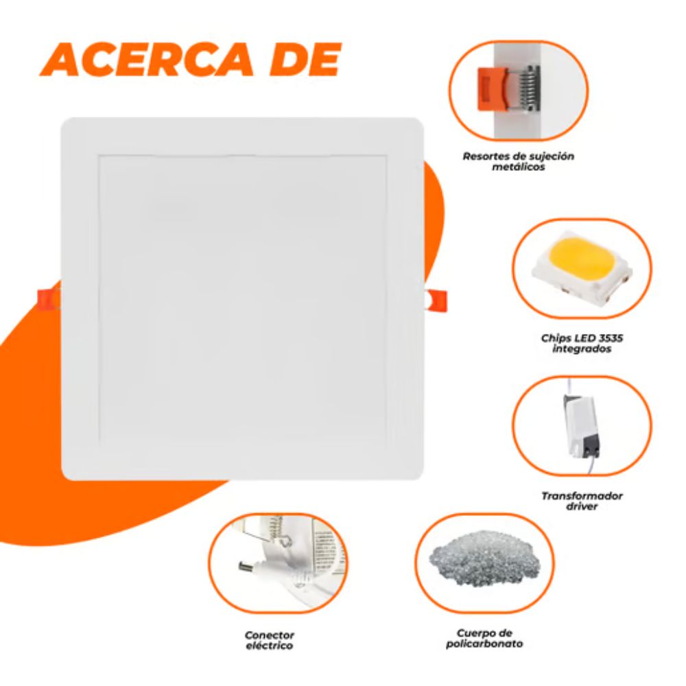Ojo de buey empotrable LED - 24W - Acabado blanco - Luz fría 5 Ojo de buey empotrable LED - 24W - Acabado blanco - Luz fría - Imagen 5