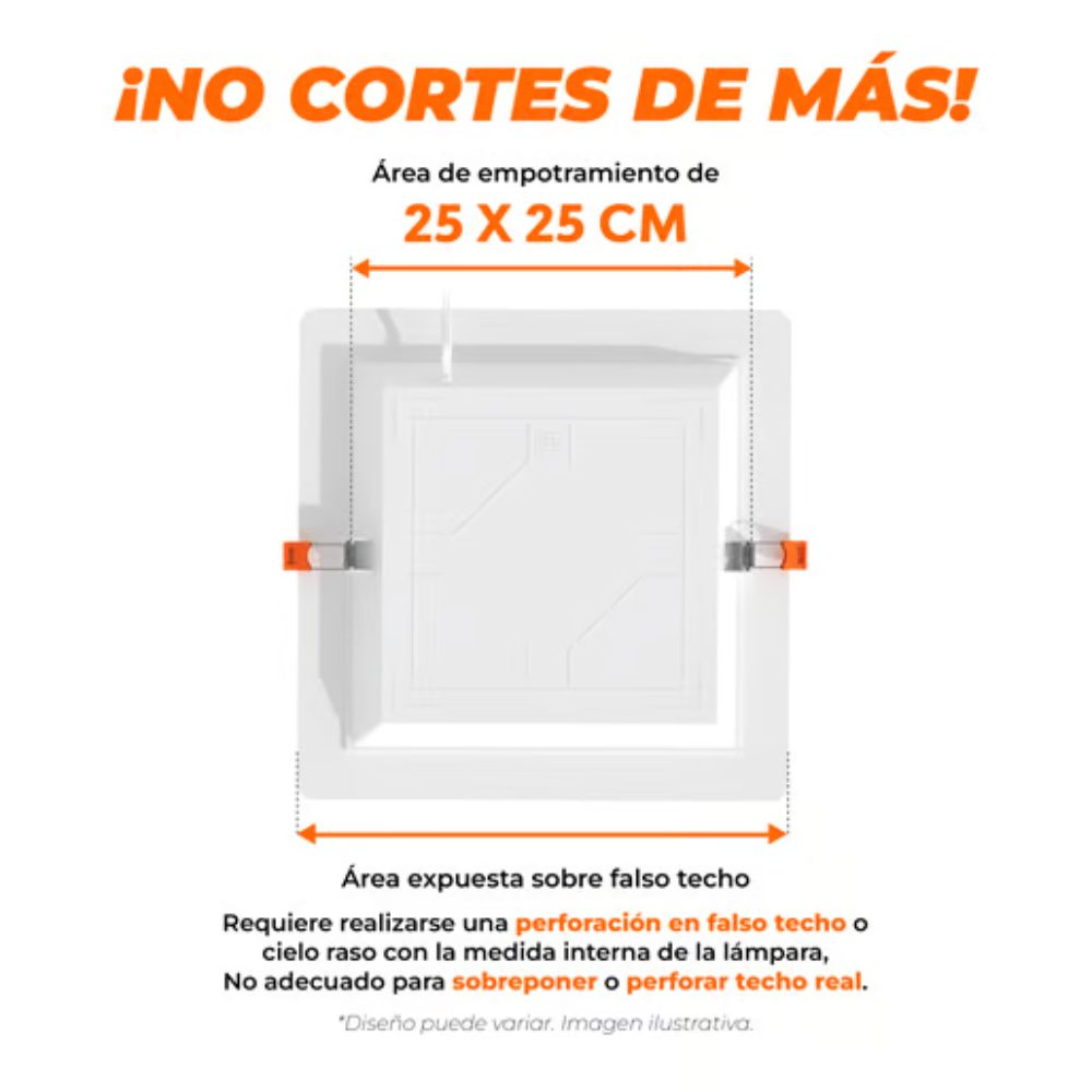 Ojo de buey empotrable LED - 24W - Acabado blanco - Luz fría 6 Ojo de buey empotrable LED - 24W - Acabado blanco - Luz fría - Imagen 6