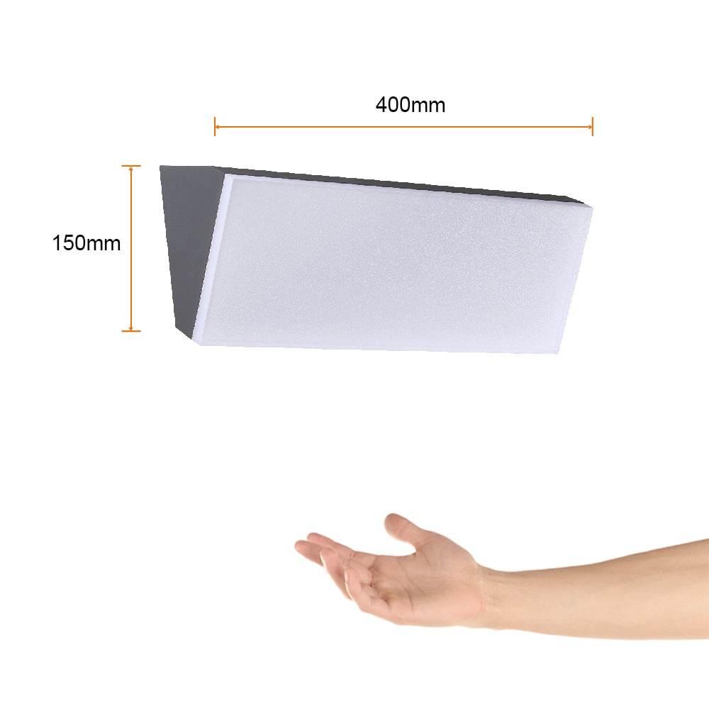 Lámpara de pared exterior - LED Integrado - 30W - Luz cálida - Acabado gris 3 Lámpara de pared exterior - LED Integrado - 30W - Luz cálida - Acabado gris - Imagen 3