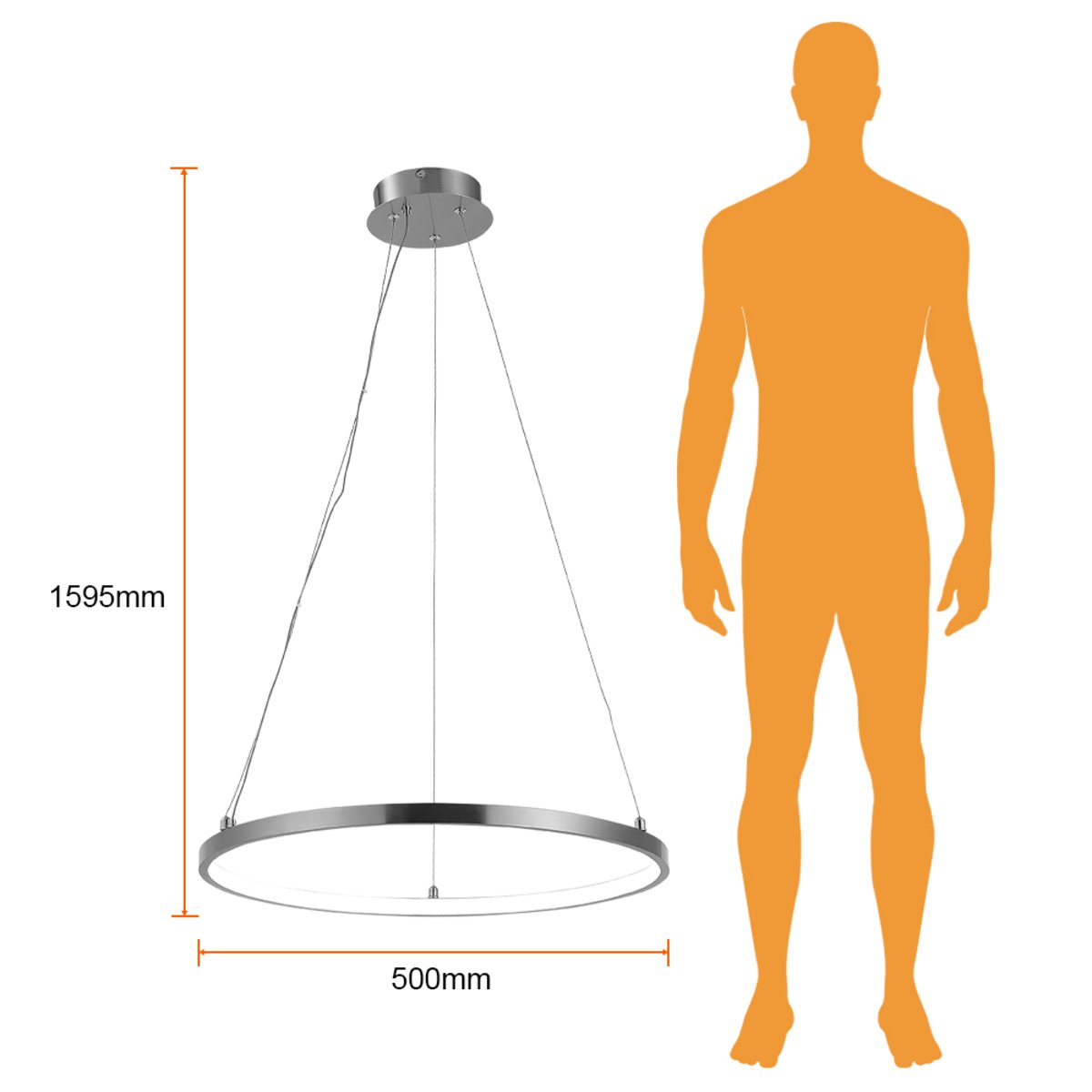 Lámpara de suspender KAITOS - 32W - Acabado satinado - Luz cálida 4 Lámpara de suspender KAITOS - 32W - Acabado satinado - Luz cálida - Imagen 4