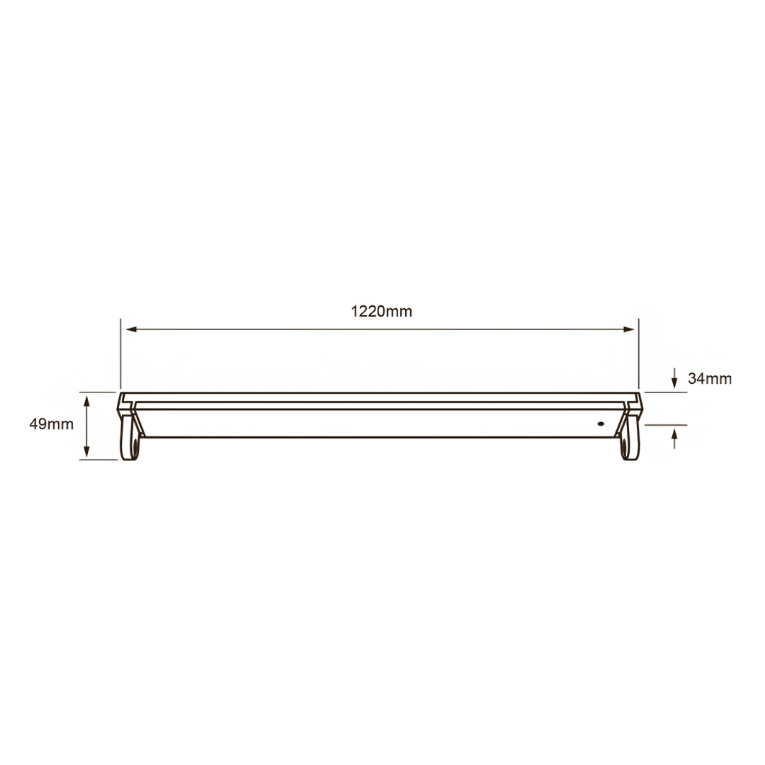 Cuerpo listón para 1 tubo LED T8 - 18W - Con sockets 5 Cuerpo listón para 1 tubo LED T8 - 18W - Con sockets - Imagen 5