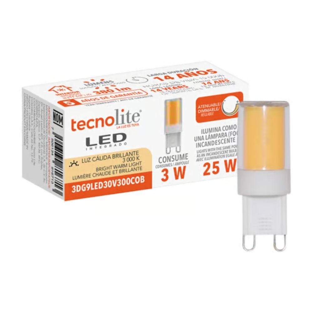 Bombilla LED G9 Ampolleta - Dimeable - 3W - Luz cálida 3 Bombilla LED G9 Ampolleta - Dimeable - 3W - Luz cálida - Imagen 3