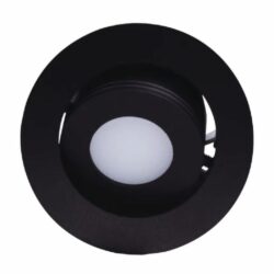 Ojo de buey empotrable LED - 3W - Acabado negro - Luz cálida