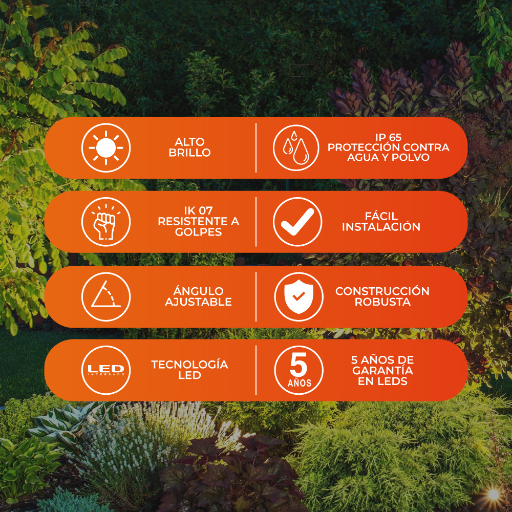 Reflector de exterior - LED integrado - 50W - Luz suave cálida 8 Reflector de exterior - LED integrado - 50W - Luz suave cálida - Imagen 8