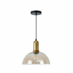 Lámpara de suspender IRENA I - 1 luz E27 - Acabado dorado / ámbar