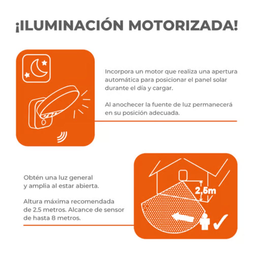 Lámpara solar de pared - Todo en uno - 8.5W - Luz cálida 8 Lámpara solar de pared - Todo en uno - 8.5W - Luz cálida - Imagen 8