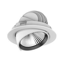 Ojo de buey empotrable LED dirigible - 15W - Acabado blanco - Luz neutra