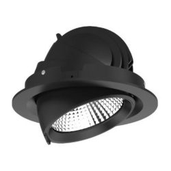 Ojo de buey empotrable LED dirigible - 35W - Acabado negro - Luz cálida