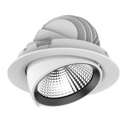 Ojo de buey empotrable LED dirigible - 35W - Acabado blanco - Luz neutra