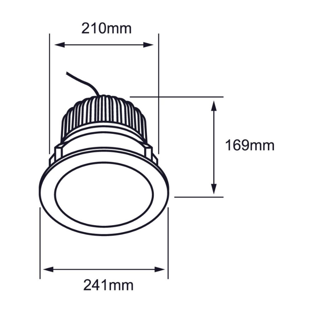Ojo de buey empotrable LED - 45W - Acabado blanco - Luz cálida 3 Ojo de buey empotrable LED - 45W - Acabado blanco - Luz cálida - Imagen 3