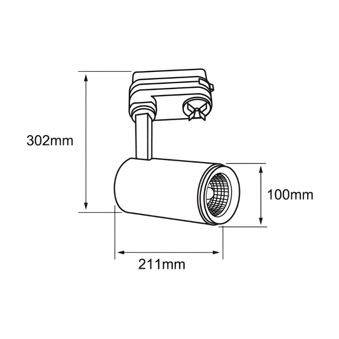 Lámpara de riel con LED integrado - 30W - Acabado negro - Luz cálida 2 Lámpara de riel con LED integrado - 30W - Acabado negro - Luz cálida - Imagen 2
