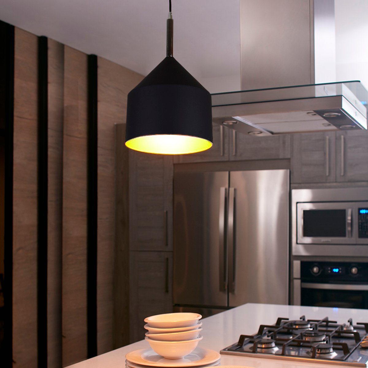 Lámpara de suspender AUVA - 1 Luz E27 - Acabado Negro 4 Lámpara de suspender AUVA - 1 Luz E27 - Acabado Negro - Imagen 4