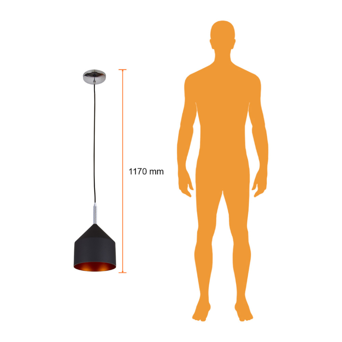Lámpara de suspender AUVA - 1 Luz E27 - Acabado Negro 5 Lámpara de suspender AUVA - 1 Luz E27 - Acabado Negro - Imagen 5