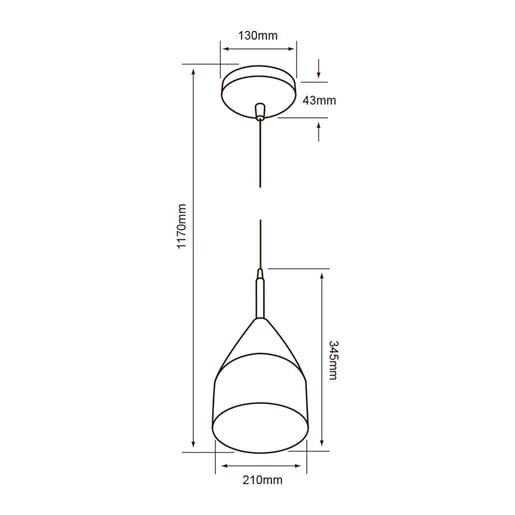 Lámpara de suspender AUVA - 1 Luz E27 - Acabado Negro 6 Lámpara de suspender AUVA - 1 Luz E27 - Acabado Negro - Imagen 6