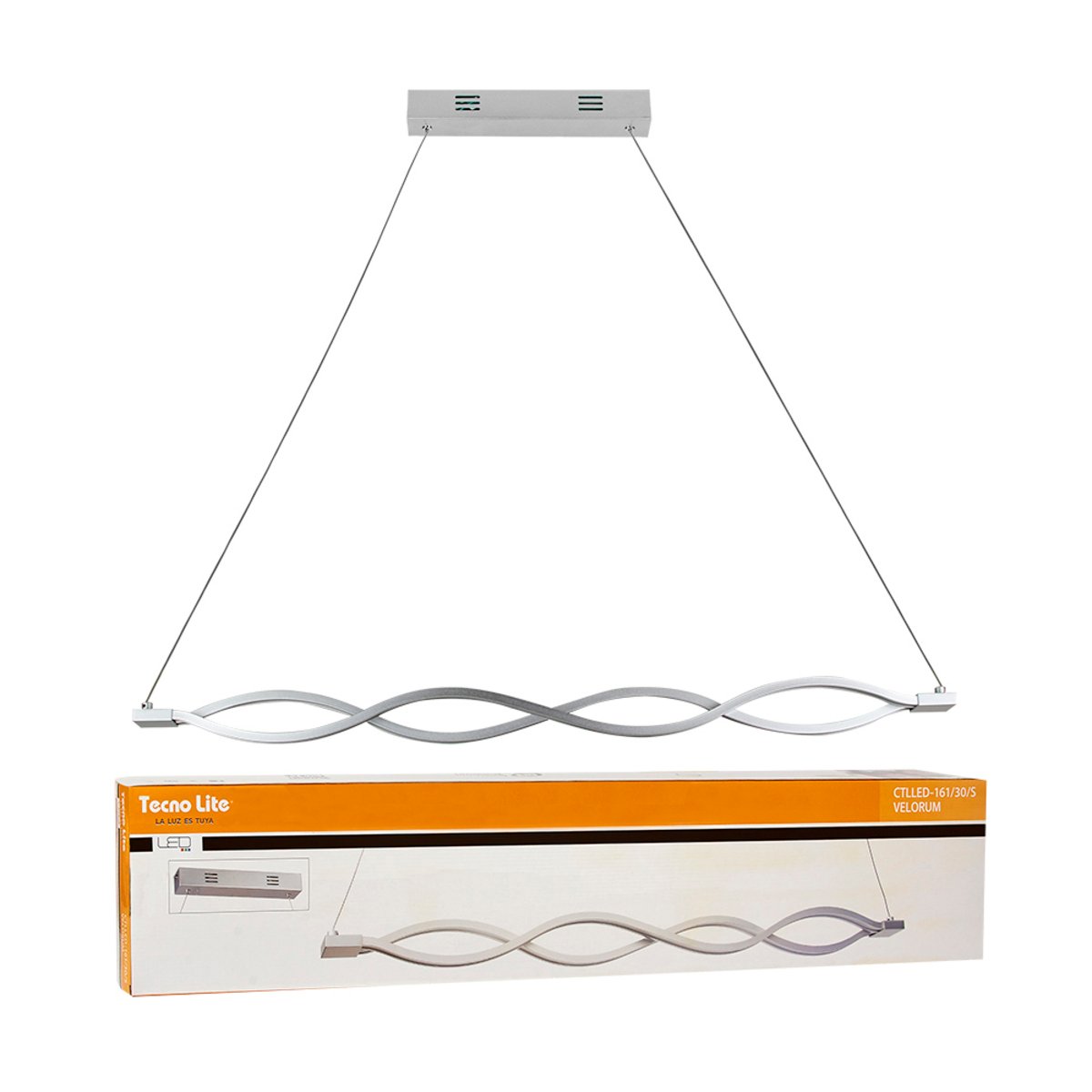 Lámpara de suspender VELORUM - 22W - Acabado satinado - Luz cálida 3 Lámpara de suspender VELORUM - 22W - Acabado satinado - Luz cálida - Imagen 3