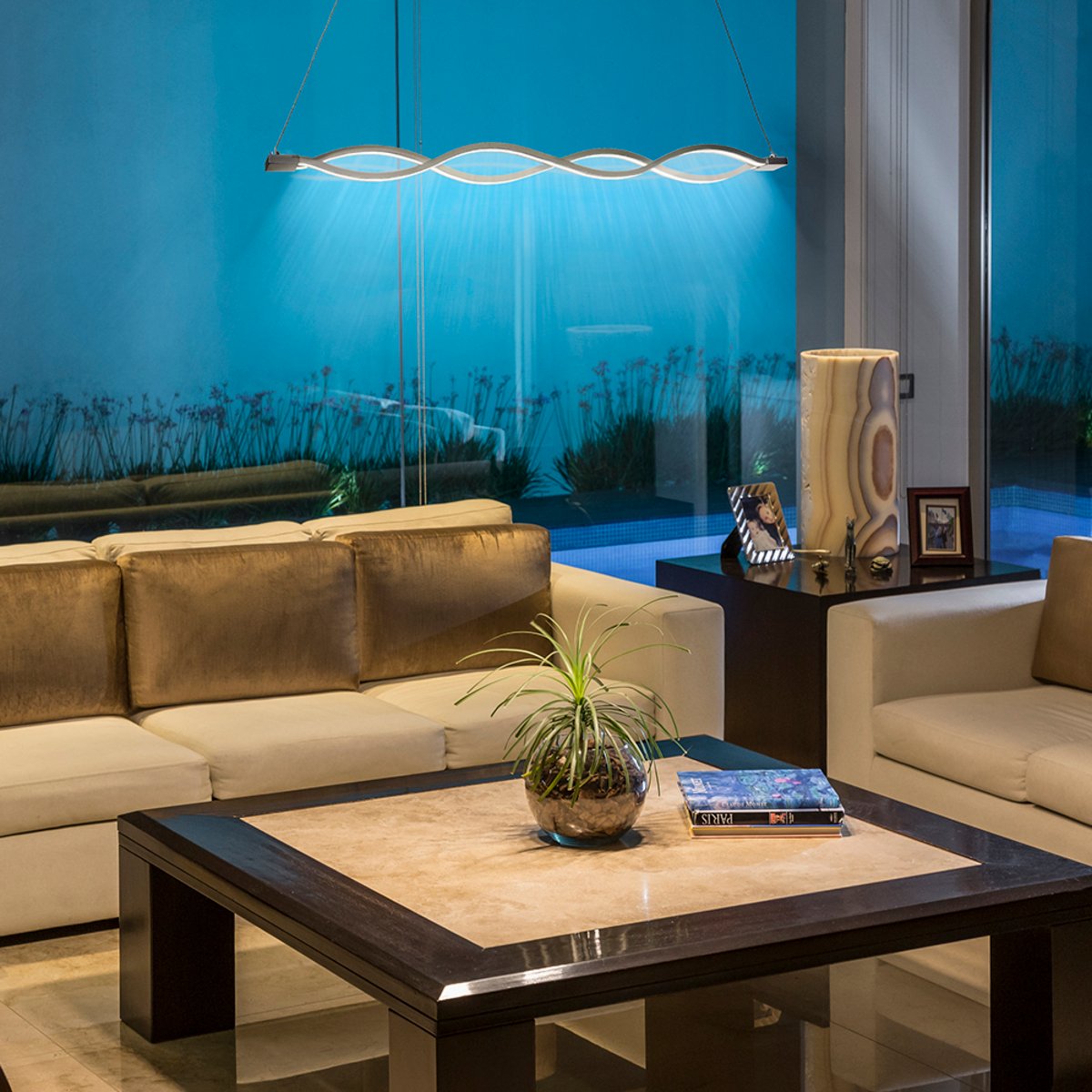 Lámpara de suspender VELORUM - 22W - Acabado satinado - Luz cálida 5 Lámpara de suspender VELORUM - 22W - Acabado satinado - Luz cálida - Imagen 5