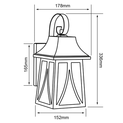 Farol de pared - Para 1 luz E27 - Acabado negro 6 Farol de pared - Para 1 luz E27 - Acabado negro - Imagen 6