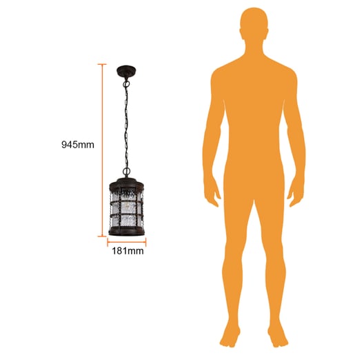 Farol para suspender - 26W - Para 1 luz E27 - Acabado Bronce Antiguo 5 Farol para suspender - 26W - Para 1 luz E27 - Acabado Bronce Antiguo - Imagen 5