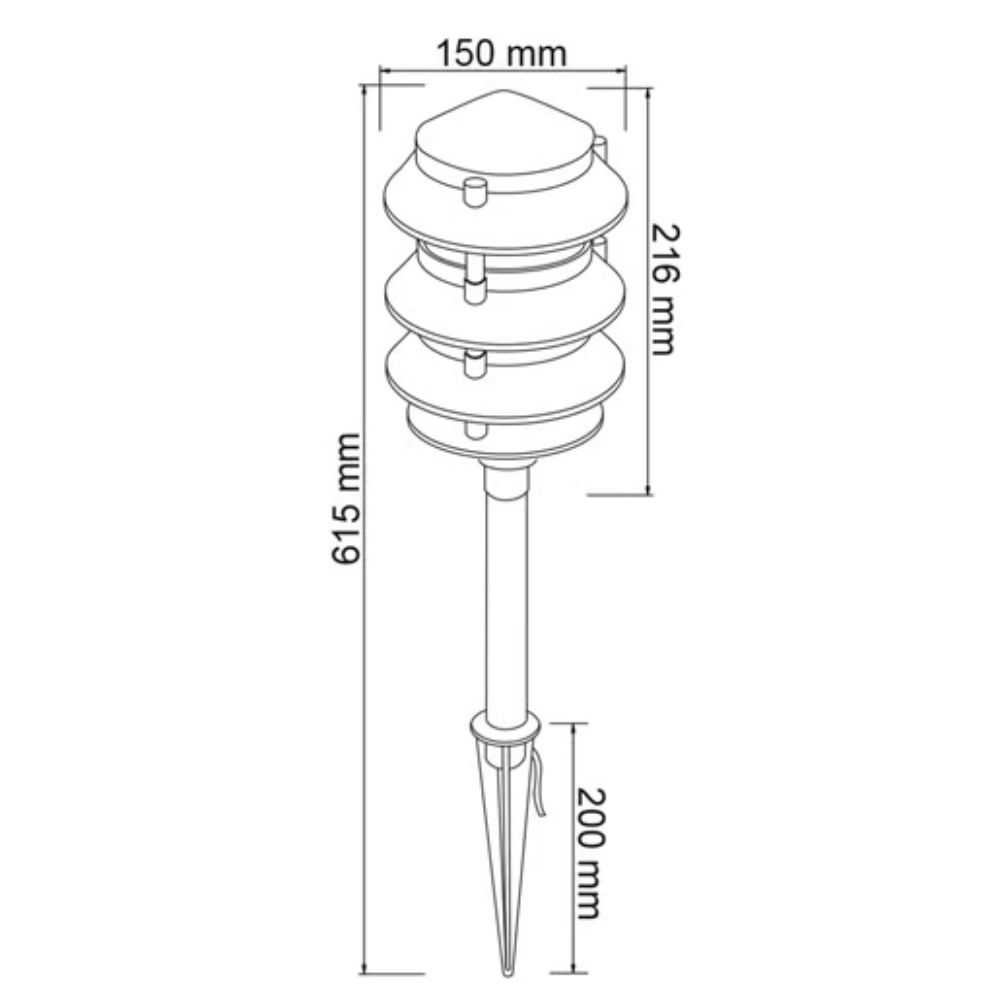 Mini poste de exterior con estaca - Base E27 6 Mini poste de exterior con estaca - Base E27 - Imagen 6