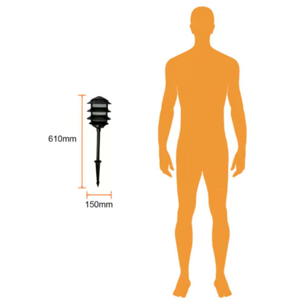 Mini poste de exterior con estaca - Base E27 6 Mini poste de exterior con estaca - Base E27 - Imagen 6