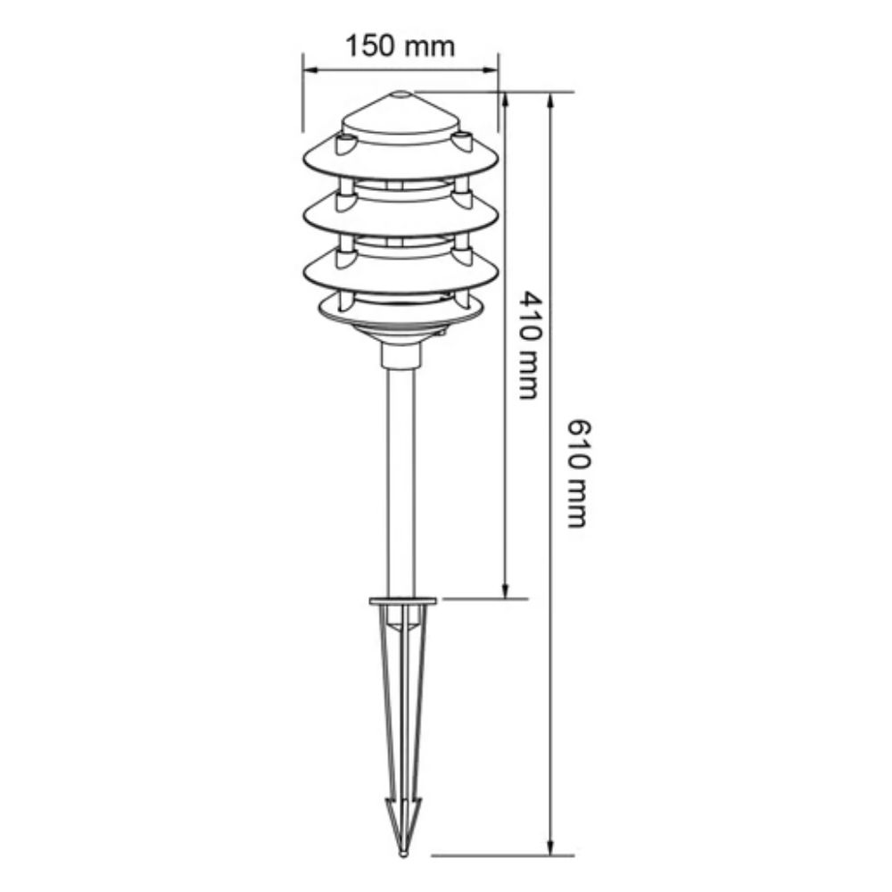 Mini poste de exterior con estaca - Base E27 7 Mini poste de exterior con estaca - Base E27 - Imagen 7