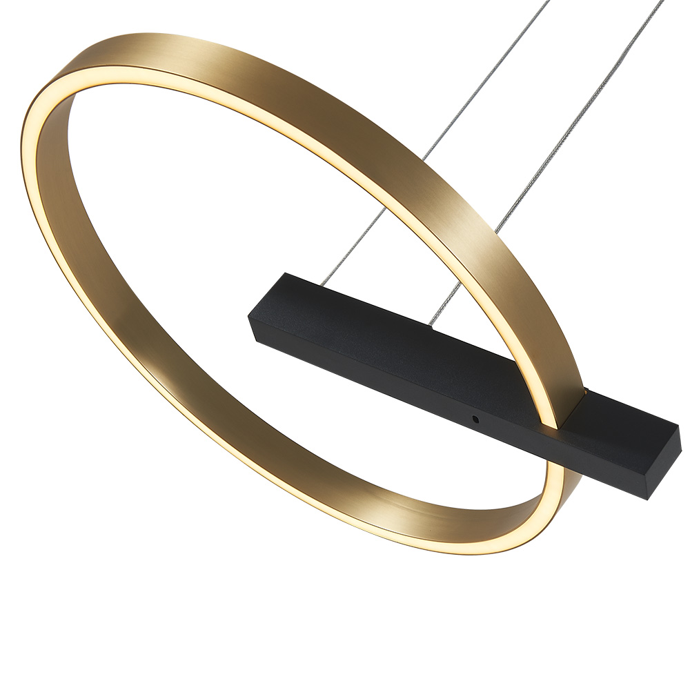 Lámpara de suspender AZORES - 34W - Acabado negro/dorado - Luz cálida 2 Lámpara de suspender AZORES - 34W - Acabado negro/dorado - Luz cálida - Imagen 2