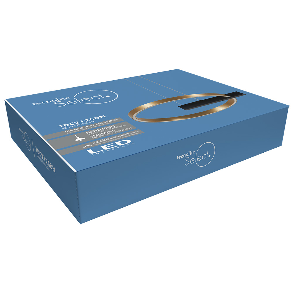 Lámpara de suspender AZORES - 34W - Acabado negro/dorado - Luz cálida 3 Lámpara de suspender AZORES - 34W - Acabado negro/dorado - Luz cálida - Imagen 3