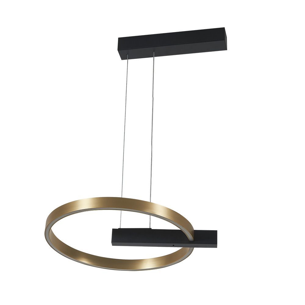 Lámpara de suspender AZORES - 34W - Acabado negro/dorado - Luz cálida 1 Lámpara de suspender AZORES - 34W - Acabado negro/dorado - Luz cálida