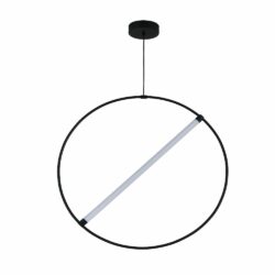 Lámpara de suspender ISQUIA - 32W - Acabado negro - Luz cálida