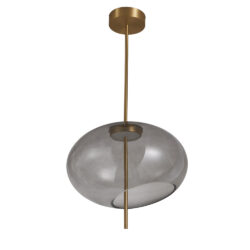 Lámpara de suspender KAUAI - 12W - Acabado dorado/humo- Luz cálida