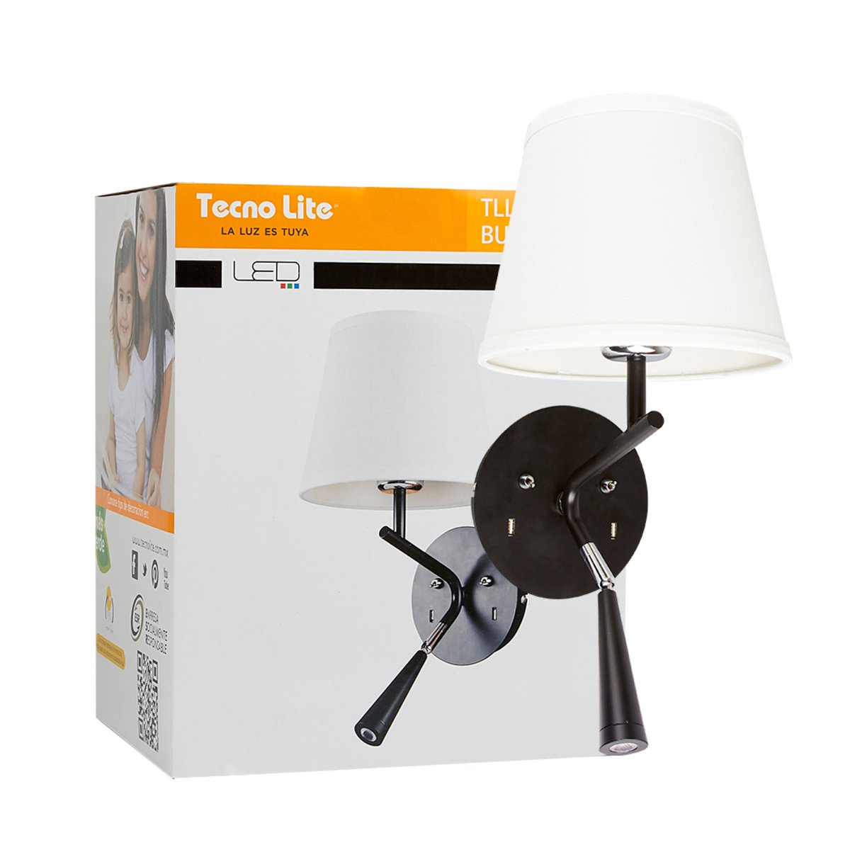 Lámpara de pared interior - Para 1 luz E27 - Acabado blanco 3 Lámpara de pared interior - Para 1 luz E27 - Acabado blanco - Imagen 3