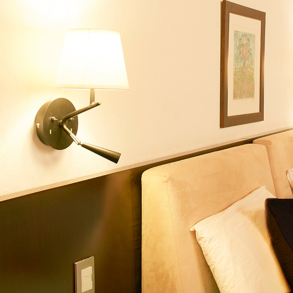 Lámpara de pared interior - Para 1 luz E27 - Acabado blanco 4 Lámpara de pared interior - Para 1 luz E27 - Acabado blanco - Imagen 4