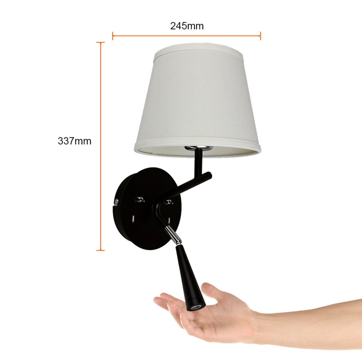 Lámpara de pared interior - Para 1 luz E27 - Acabado blanco 5 Lámpara de pared interior - Para 1 luz E27 - Acabado blanco - Imagen 5